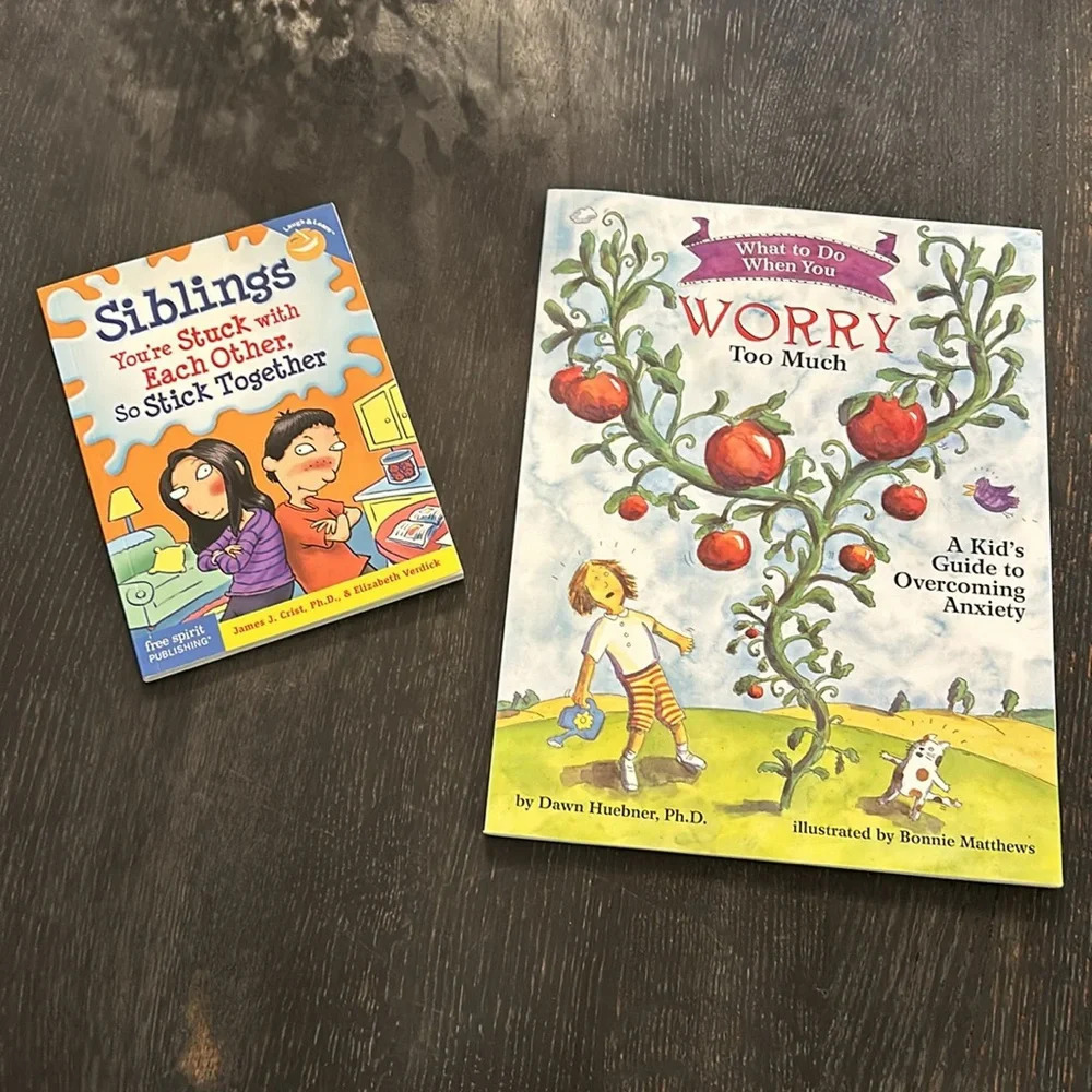 Bundle of Anxiety Workbook for Kids & Sibling Parenting Book